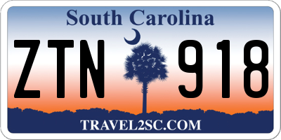 SC license plate ZTN918
