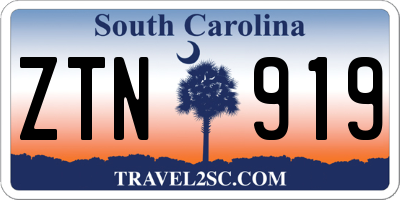 SC license plate ZTN919