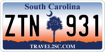 SC license plate ZTN931