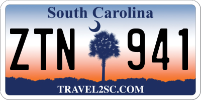 SC license plate ZTN941