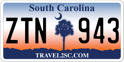 SC license plate ZTN943