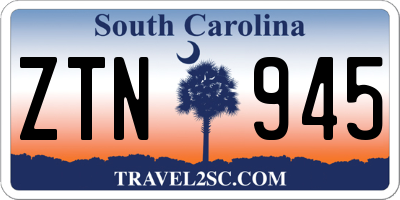 SC license plate ZTN945