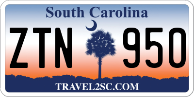 SC license plate ZTN950
