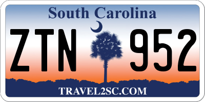 SC license plate ZTN952