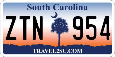 SC license plate ZTN954