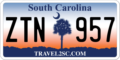 SC license plate ZTN957