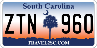 SC license plate ZTN960