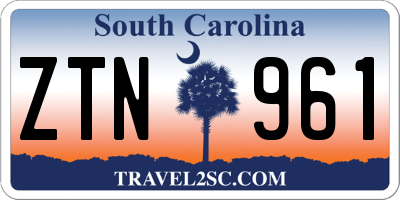 SC license plate ZTN961