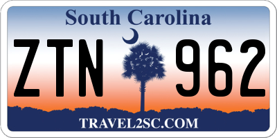 SC license plate ZTN962