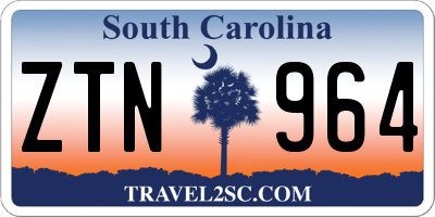 SC license plate ZTN964