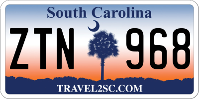 SC license plate ZTN968