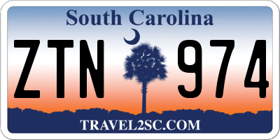 SC license plate ZTN974