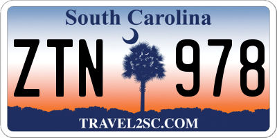 SC license plate ZTN978