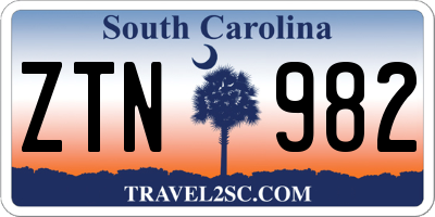 SC license plate ZTN982