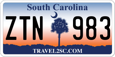 SC license plate ZTN983