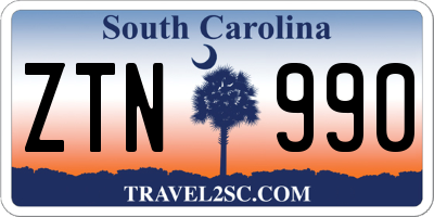 SC license plate ZTN990