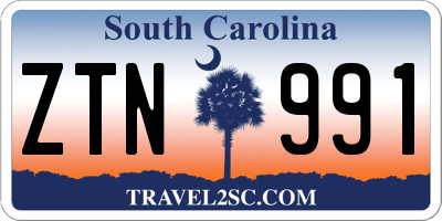 SC license plate ZTN991