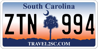 SC license plate ZTN994