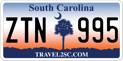 SC license plate ZTN995