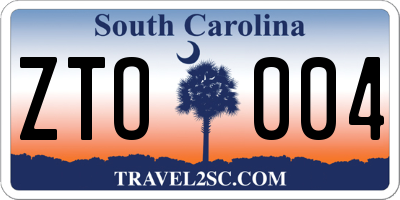 SC license plate ZTO004