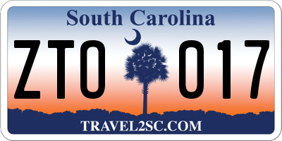 SC license plate ZTO017