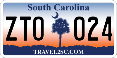 SC license plate ZTO024