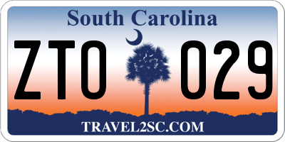 SC license plate ZTO029