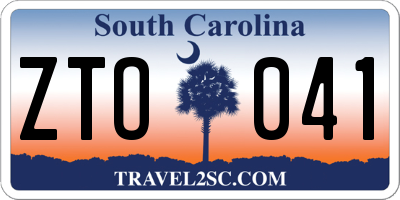 SC license plate ZTO041