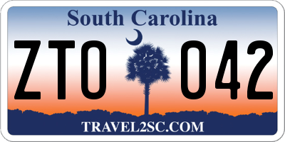 SC license plate ZTO042