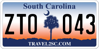 SC license plate ZTO043