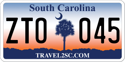 SC license plate ZTO045