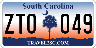 SC license plate ZTO049