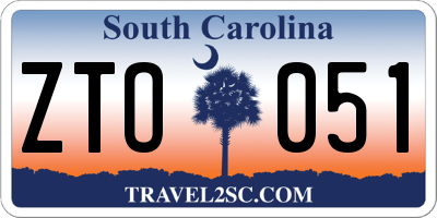 SC license plate ZTO051