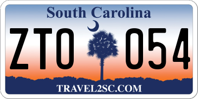 SC license plate ZTO054