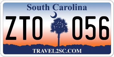 SC license plate ZTO056