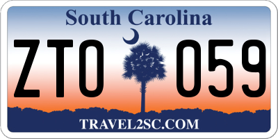 SC license plate ZTO059