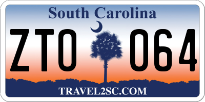 SC license plate ZTO064