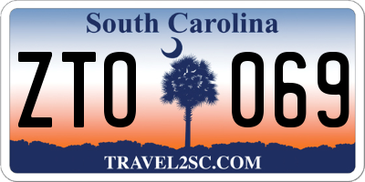 SC license plate ZTO069
