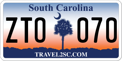 SC license plate ZTO070