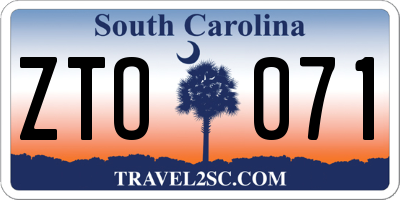 SC license plate ZTO071
