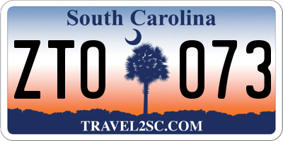SC license plate ZTO073
