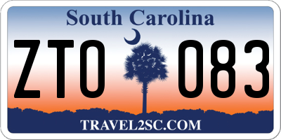 SC license plate ZTO083