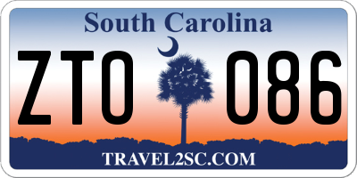 SC license plate ZTO086