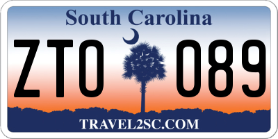 SC license plate ZTO089
