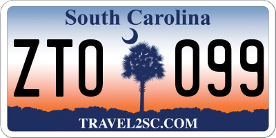 SC license plate ZTO099