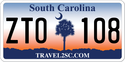 SC license plate ZTO108