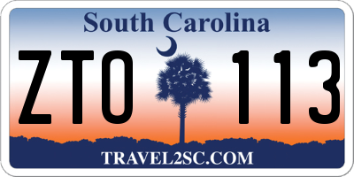 SC license plate ZTO113