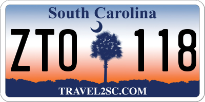 SC license plate ZTO118