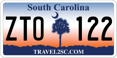 SC license plate ZTO122
