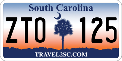 SC license plate ZTO125